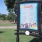 a sign on a post